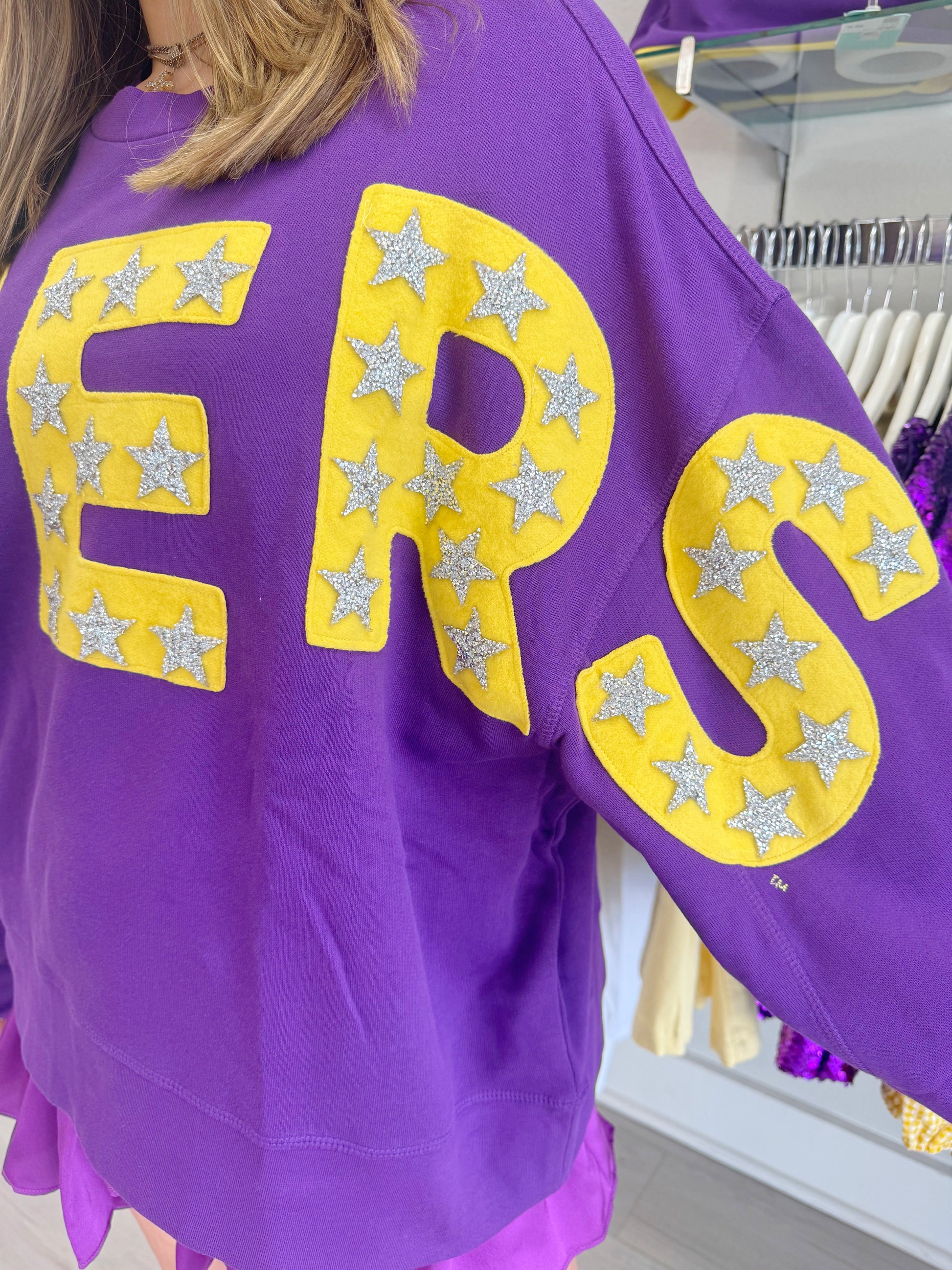 tigers sweatshirt, gameday sweatshirt, lsu sweatshirt, bold tigers sweatshirt, purple sweatshirt, purple tigers sweatshirt, comfy tigers pullover