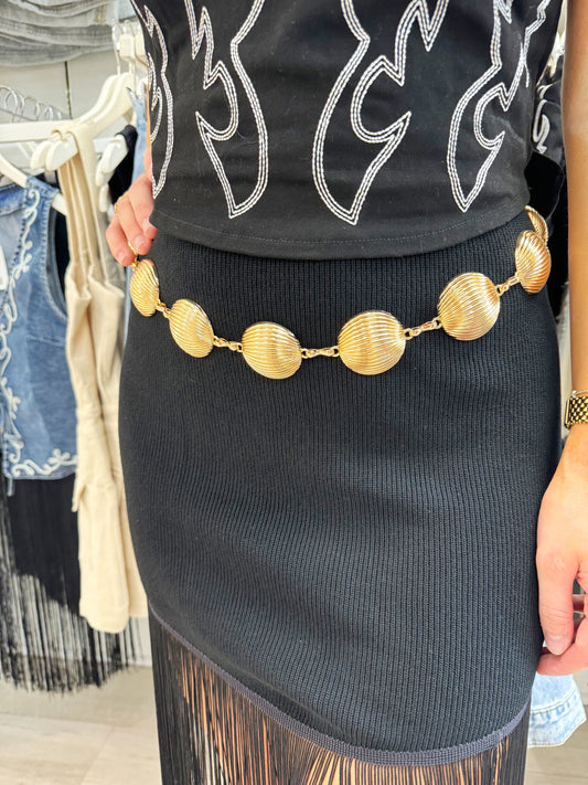 Belt, gold belt, metal belt, accessory