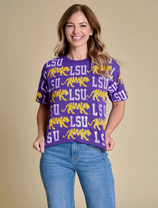 gameday tee, tiger tee, lsu top, gameday top
