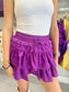 ruffle skirt, purple ruffle skirt, gameday skirt, tiered ruffle skirt, gameday skirt, concert skirt, dressy skirt, night out skirt, purple tiered skirt
