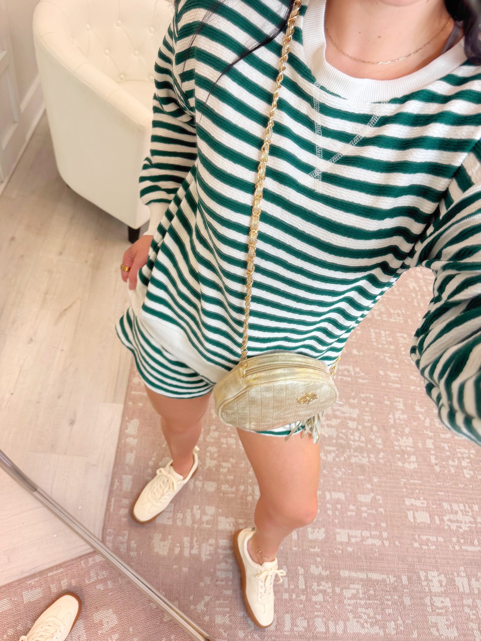 short set, top and shorts set, set, striped set. long sleeve set