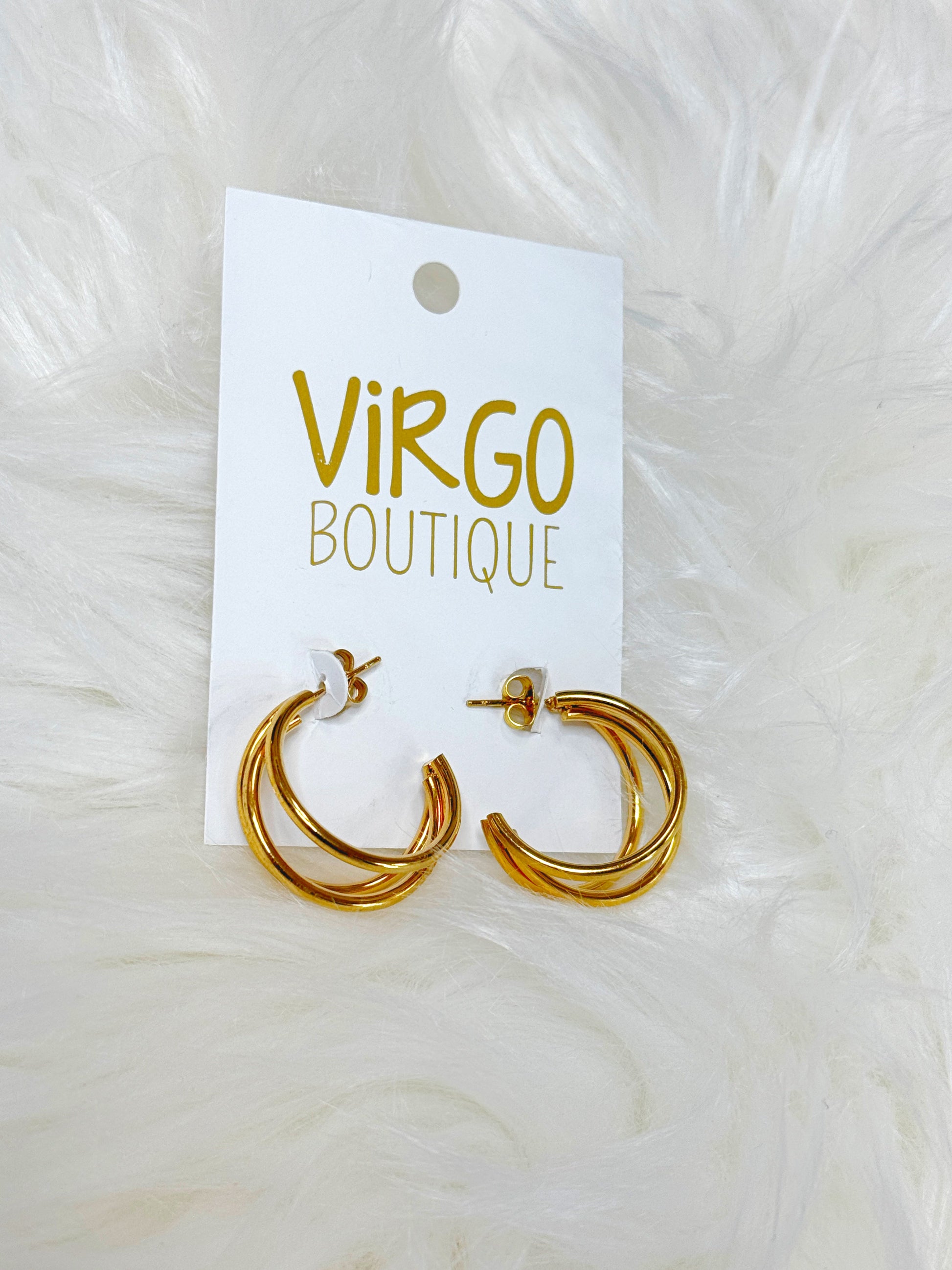 triple hoop earrings, hoop earrings, gold hoops