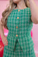 holiday vest, green vest, tweed holiday vest, boujee vest, tweed holiday set
