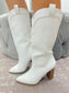 western boots, cowgirl boots, cowboy boots, high cowgirl boots, chunky heel boots, game-day boots