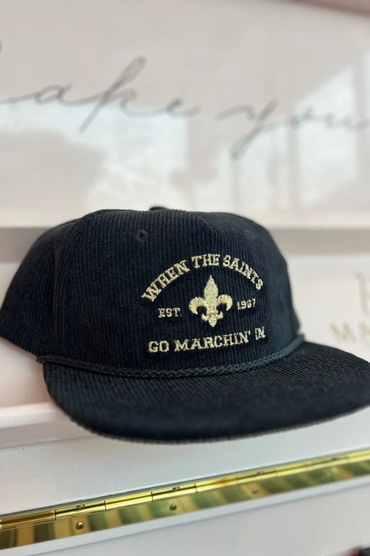 trucker hat, saints hat, gameday hat, saints