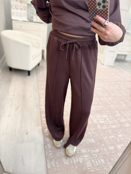 Wide leg pants, womens pants, scuba pants, adjustable drawstring wide leg pants, pleated pants, comfy wide leg pants, ENTRO set, ENTRO pants, Scuba feeling pants, matching pants