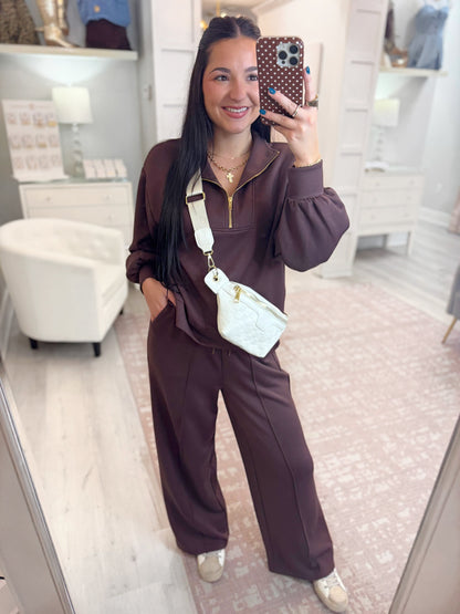 Wide leg pants, womens pants, scuba pants, adjustable drawstring wide leg pants, pleated pants, comfy wide leg pants, ENTRO set, ENTRO pants, Scuba feeling pants, matching pants