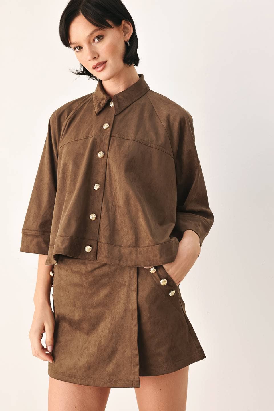 Espresso Suede Skort