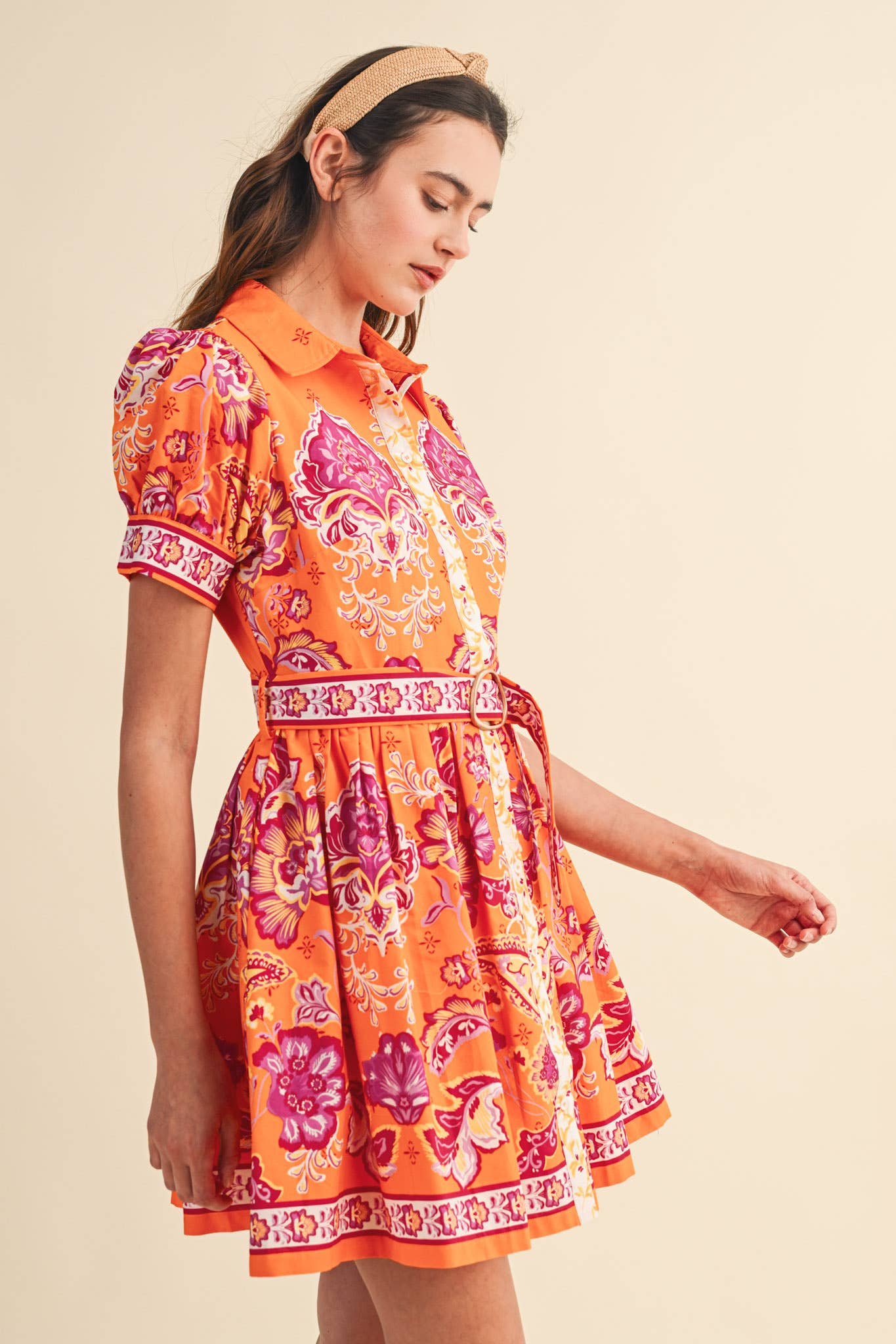 Remi Paisley Belted Dress