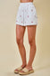 4th Of July Star Embroidered Shorts