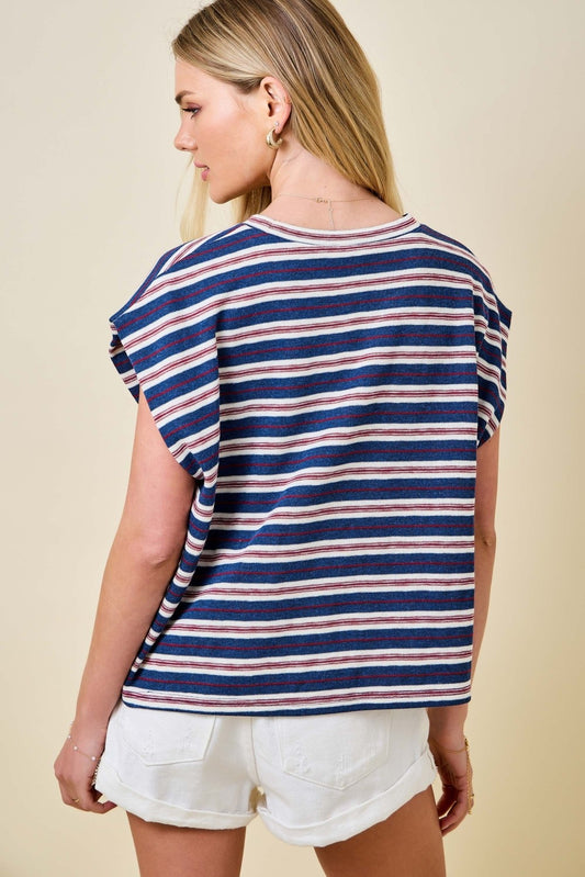 Shelly Striped Americana Top