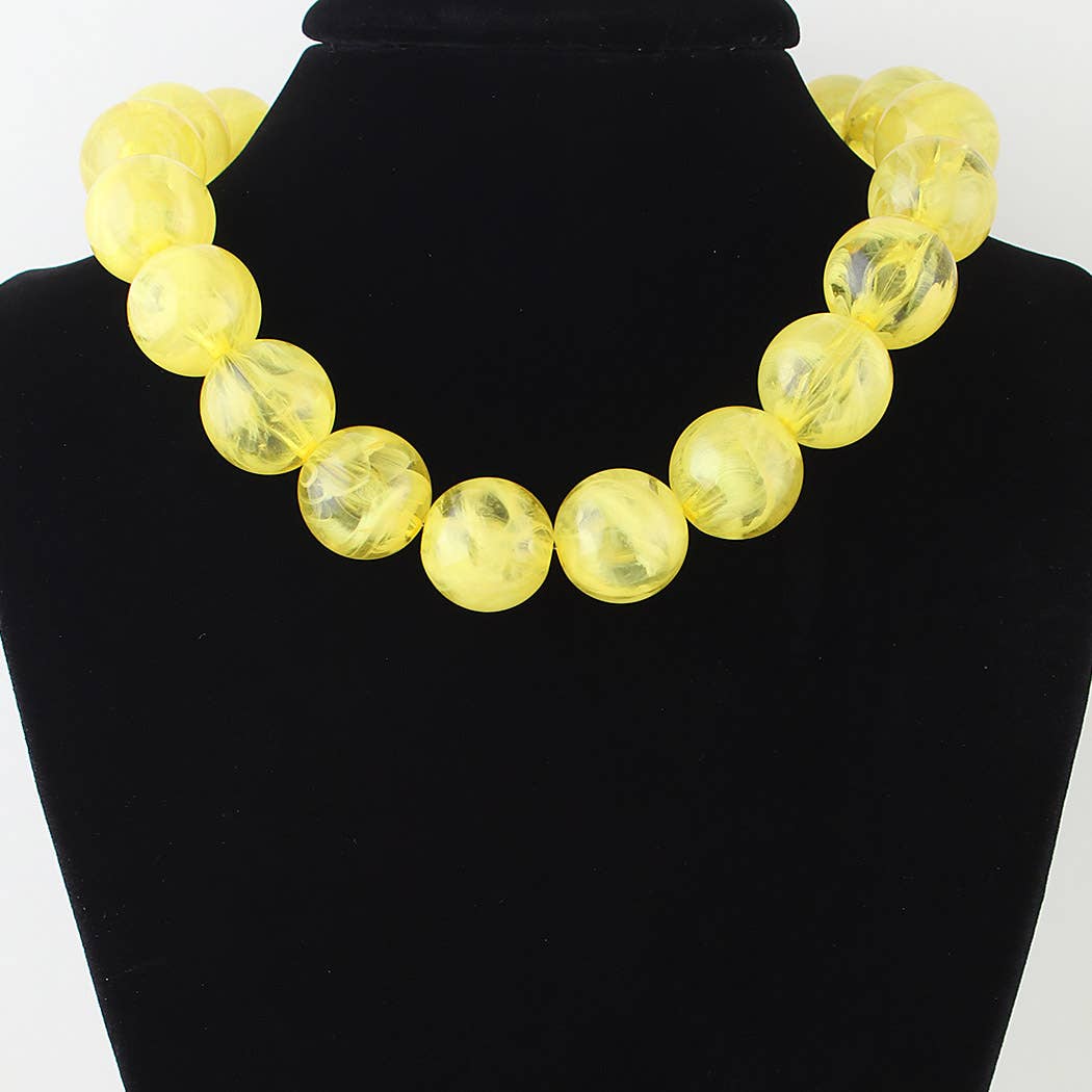 Chunky Marbled Bead Necklace