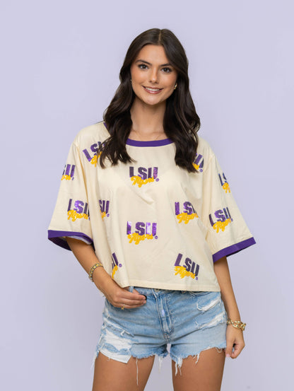 Oversized Vintage Logo Crop