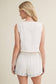 Seashell Embroidered Scalloped Button Top
