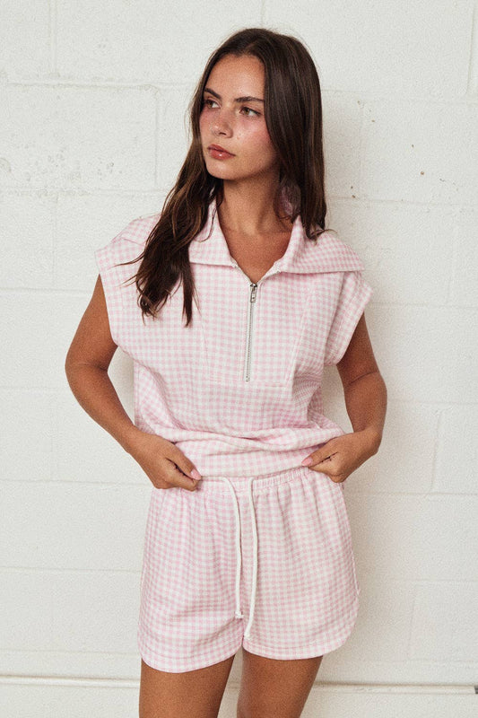 Brooke Gingham Top & Short Set