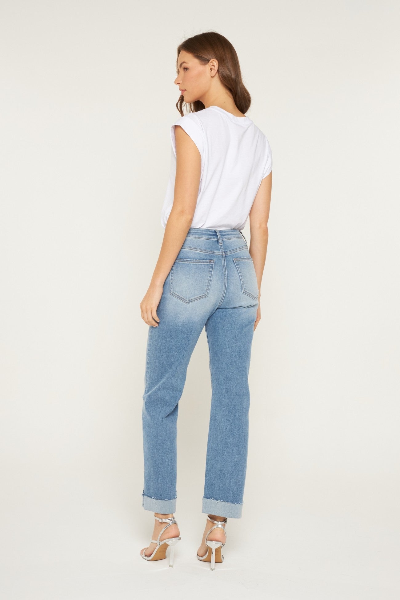 High Rise Straight Leg With Cuffed Hem