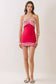 Tammy Stripe Trim Halter Dress