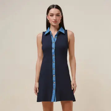 Kleine Knit Denim Mini Dress