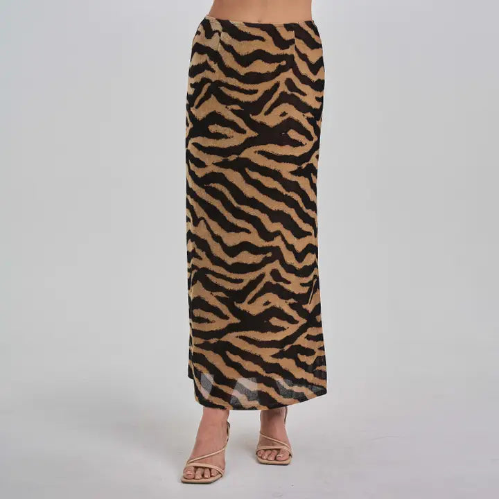 Zoey Zebra Midi Skirt