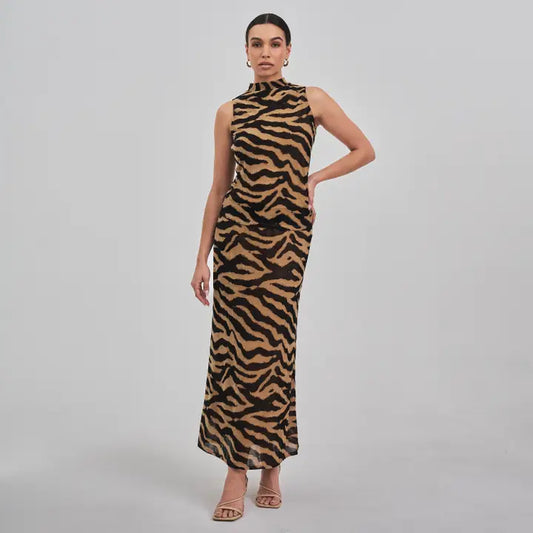 Zoey Zebra Midi Skirt