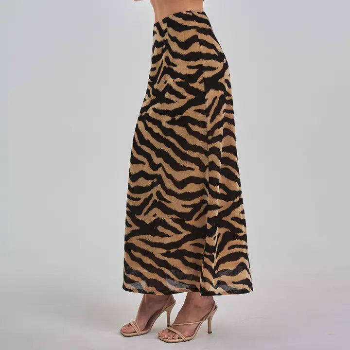 Zoey Zebra Midi Skirt