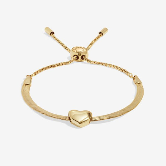 Gold Heart Snake Chain Bracelet