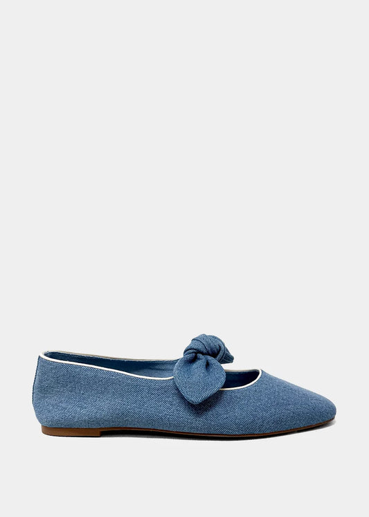 April Denim Knot Flats