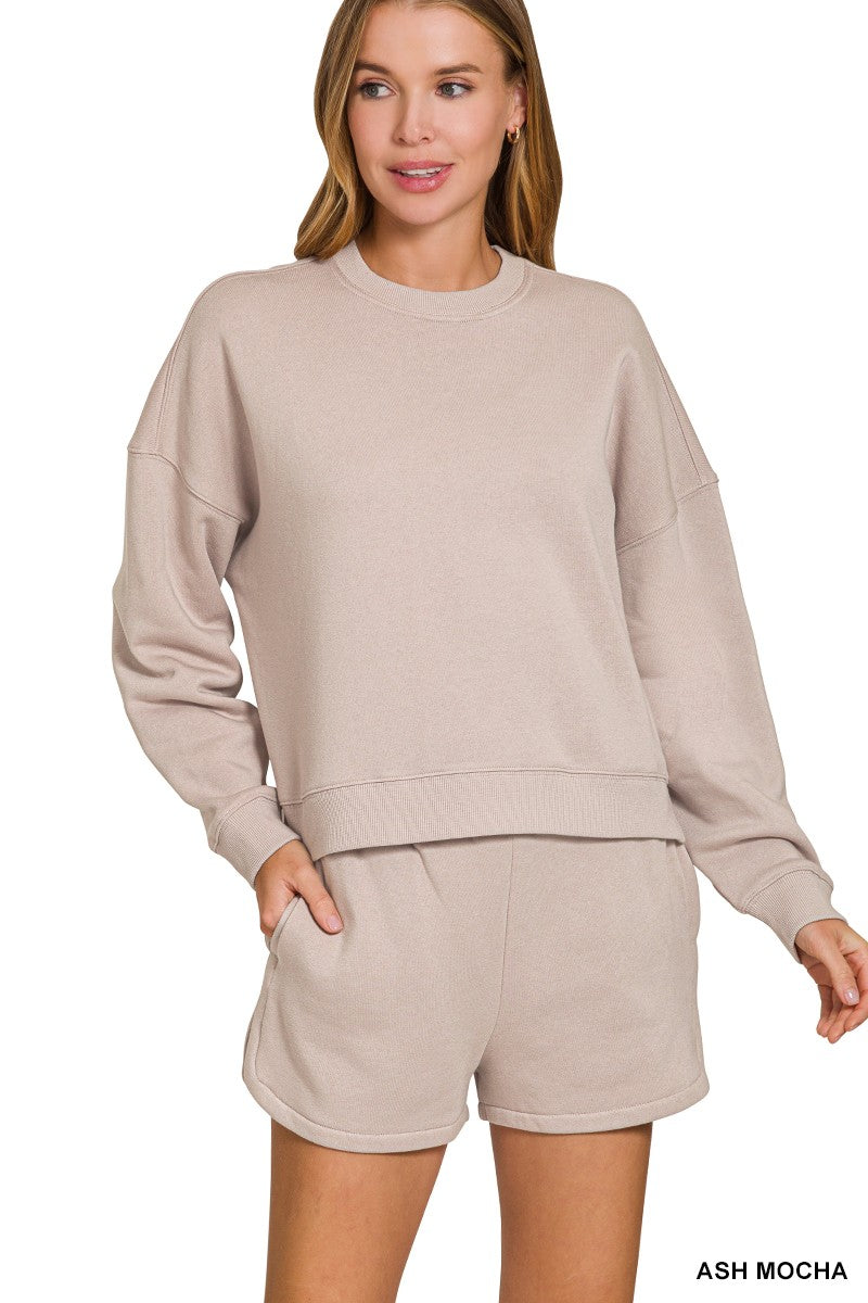 Fleece Long Sleeve & Shorts Set
