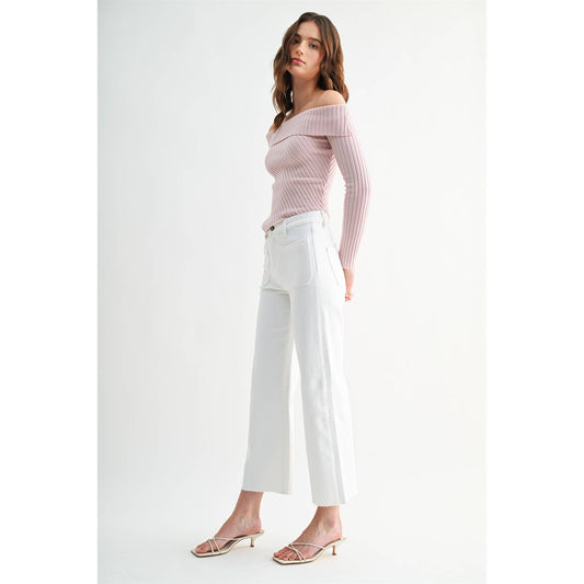 H/R Wide Leg Cropped Hem
