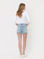 Distressed Hem Denim Short