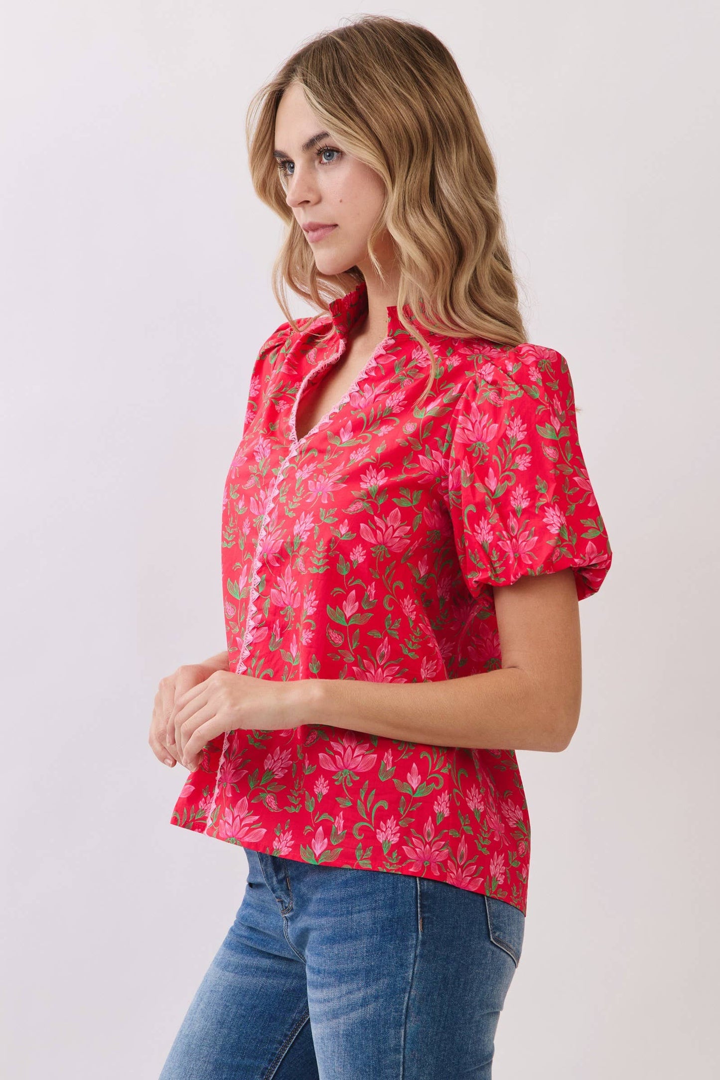 Cherry Floral Top