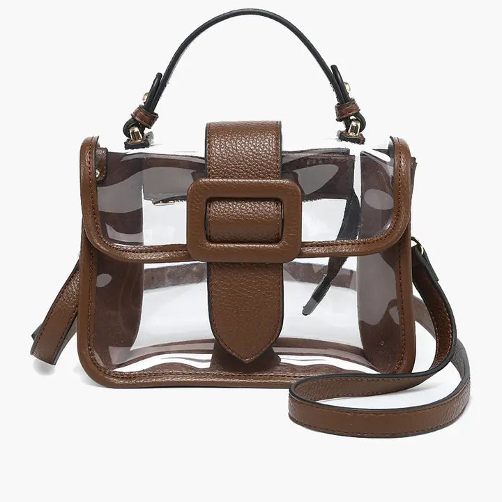 Toni Clear Flapover Crossbody Bag