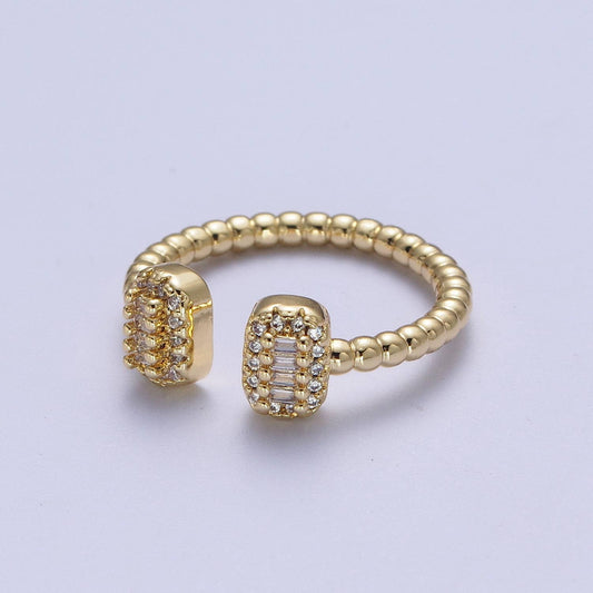 Crystal Baguette Gold Ring