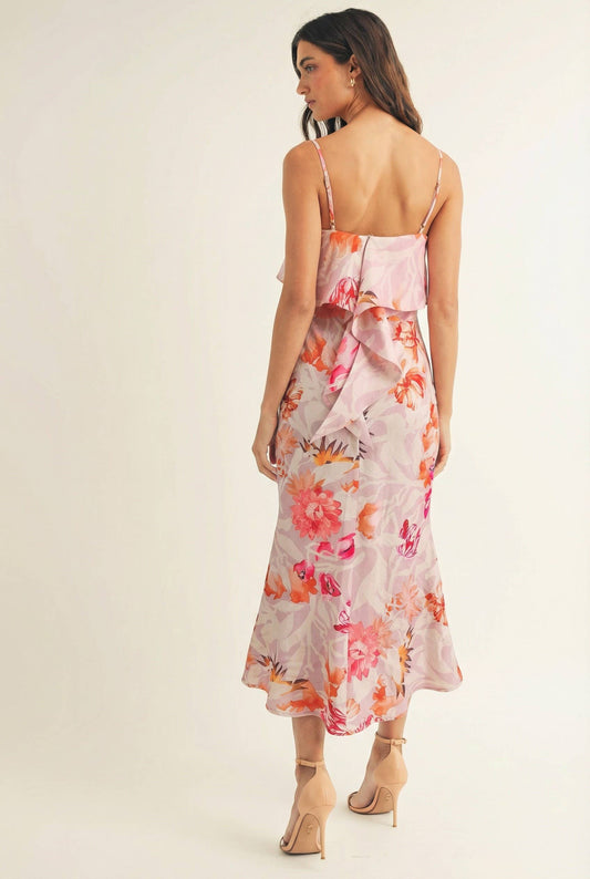 Floral Tiered Midi Dress