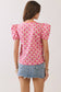 Geometric Print Puff Sleeve Top