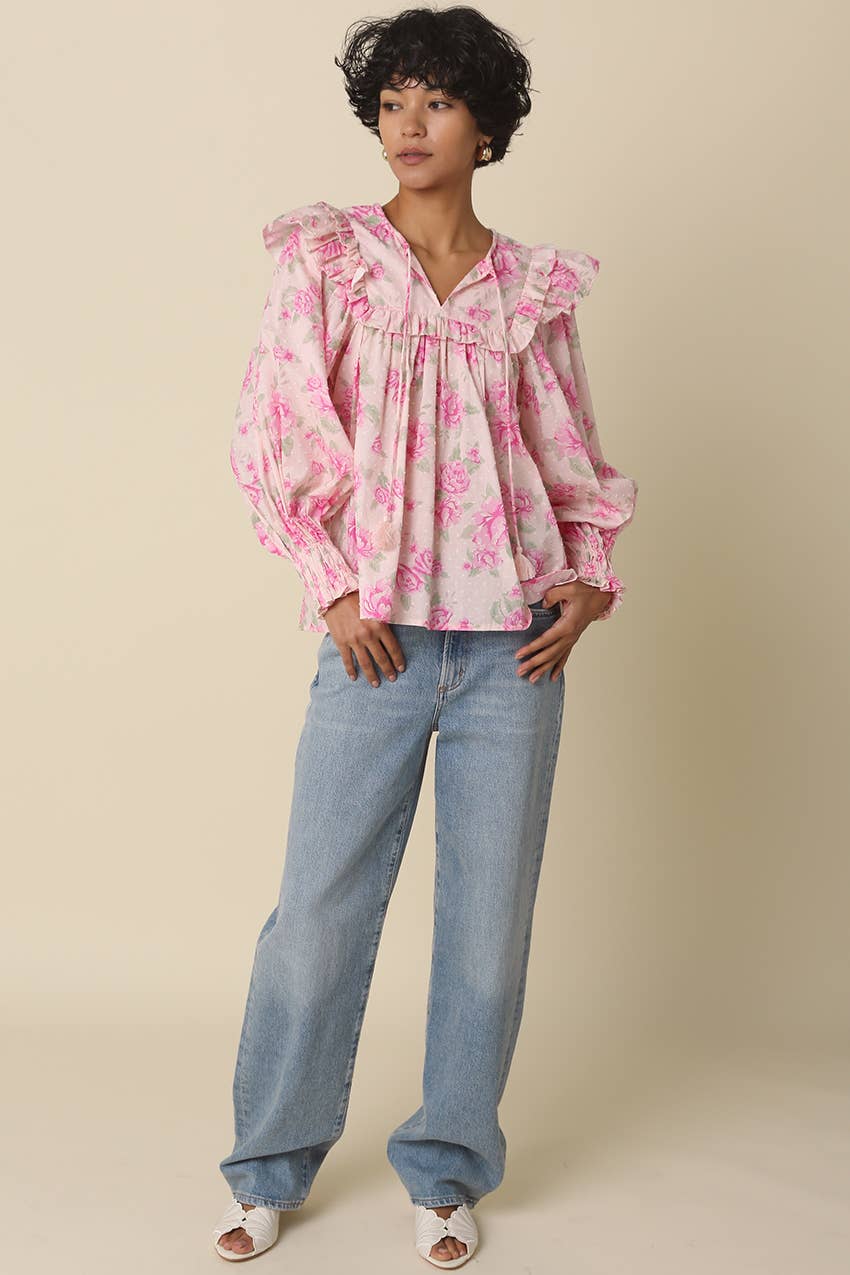 Alivia Floral Ruffle Blouse