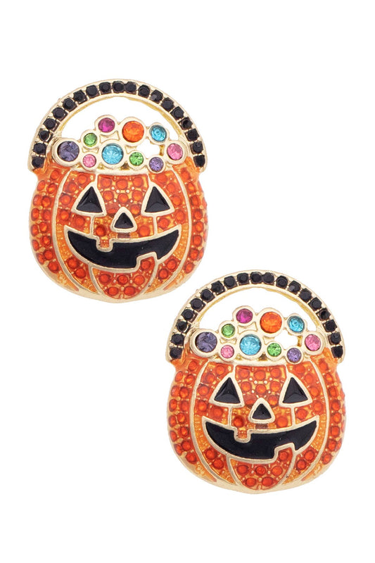 Jack-O'-Lantern Stud Earrings