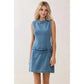 Merritt Sleeveless Belted Denim Dress