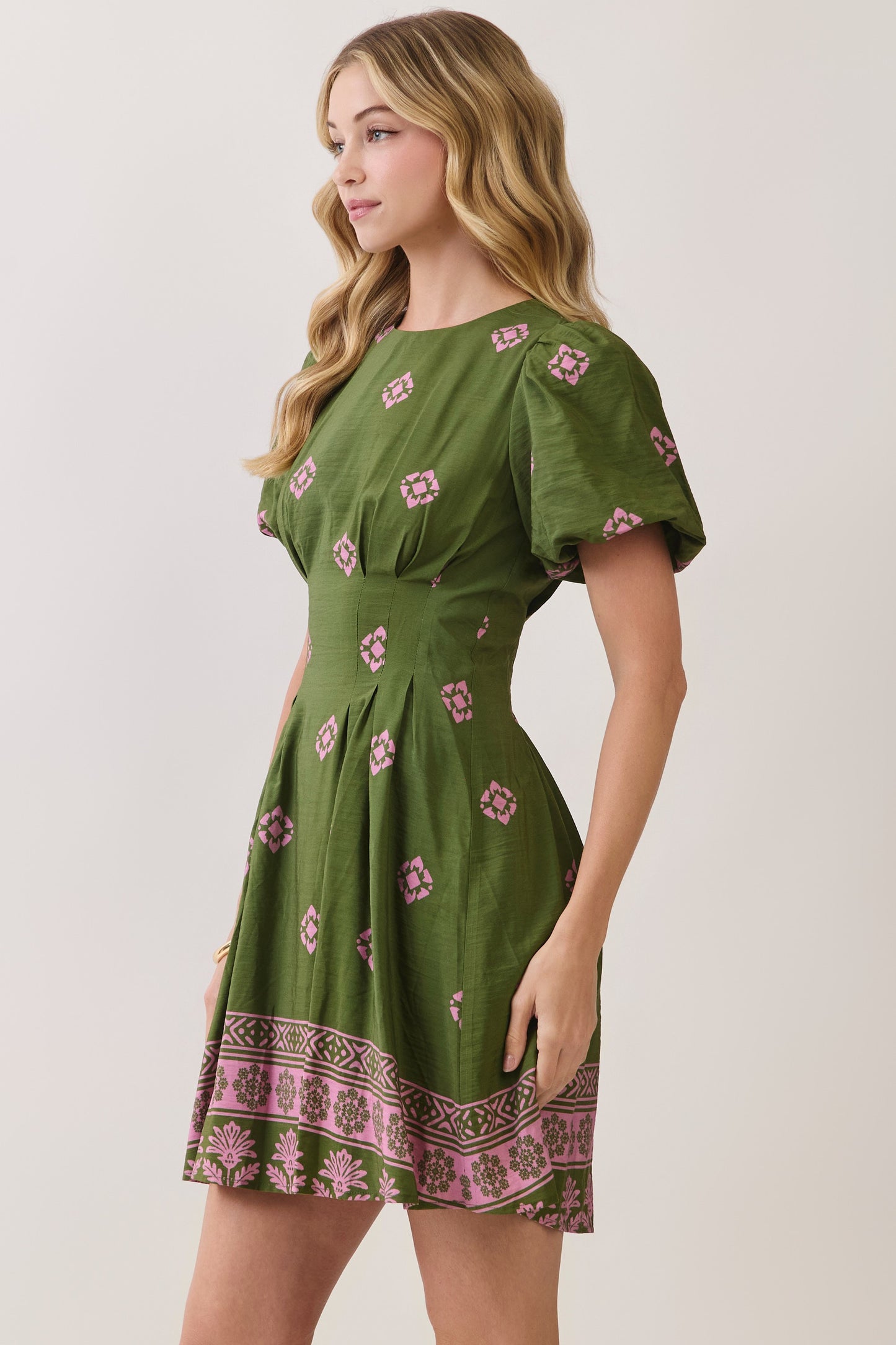 Chantelle Printed Puff Sleeve Mini Dress