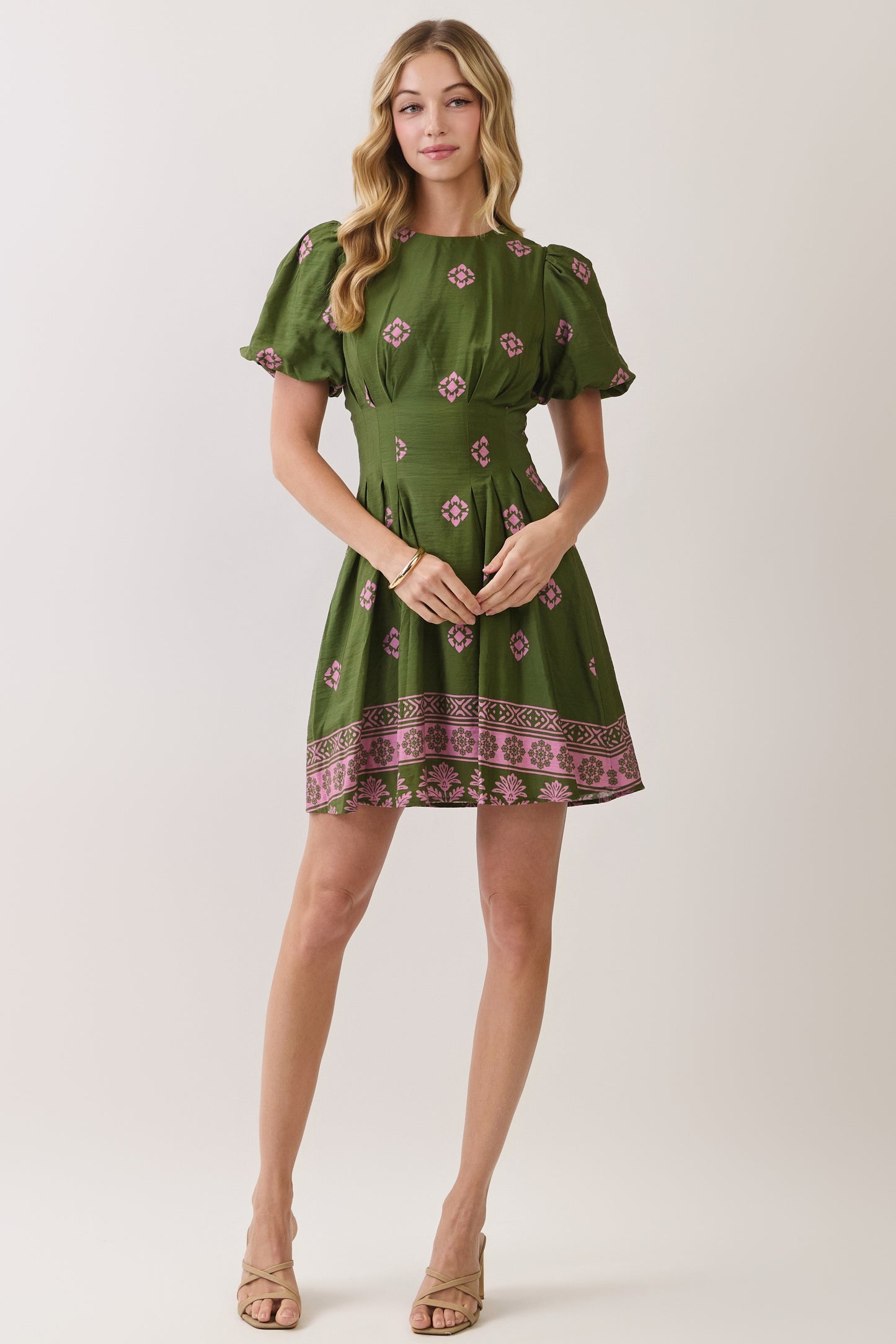 Chantelle Printed Puff Sleeve Mini Dress