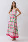 Plaid Fringe Hem Maxi Dress