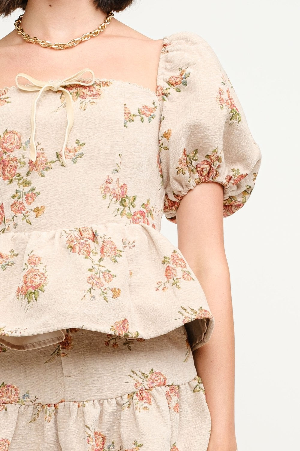 Floral Jacquard Blouse