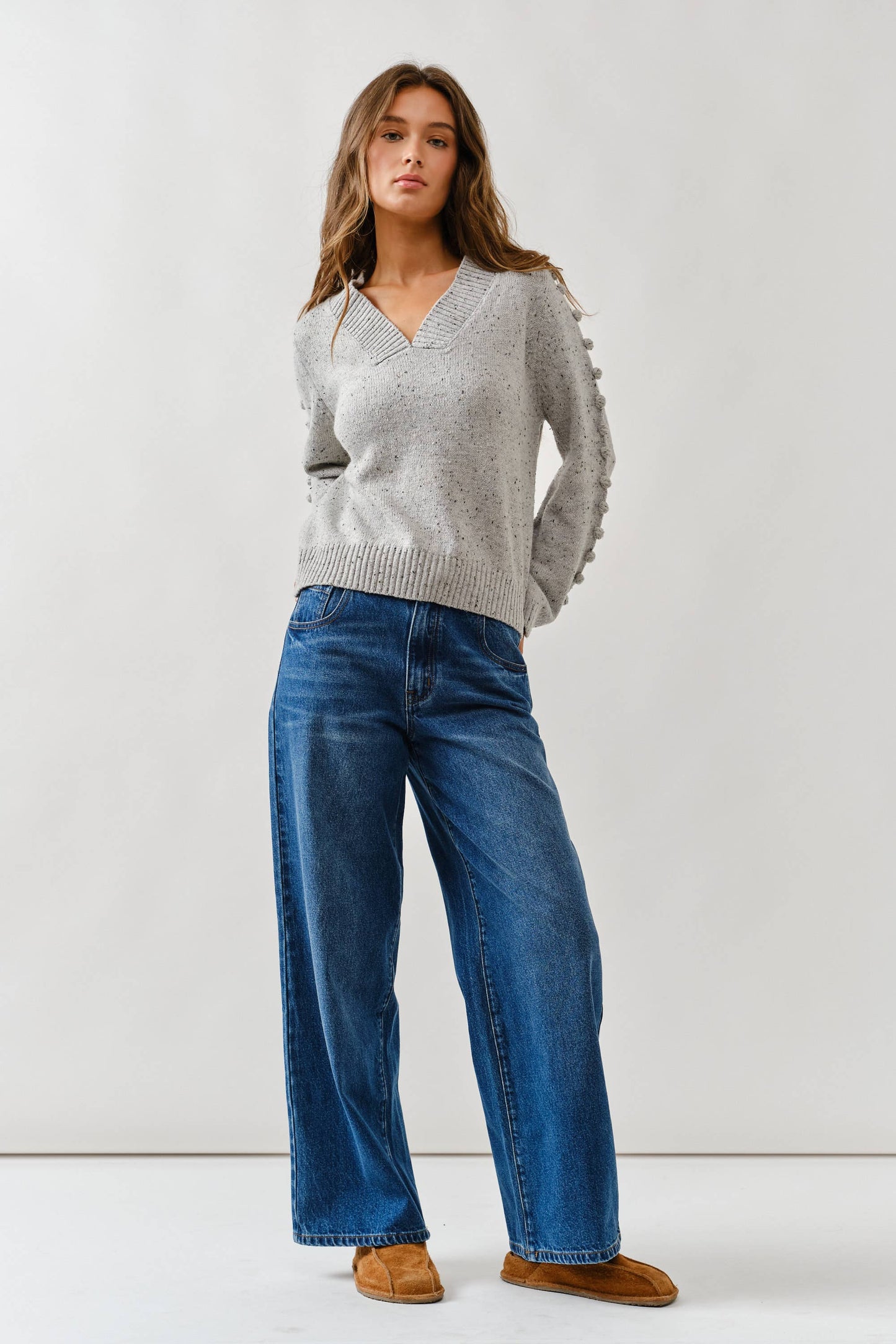 Drawstring Waist Straight Jeans