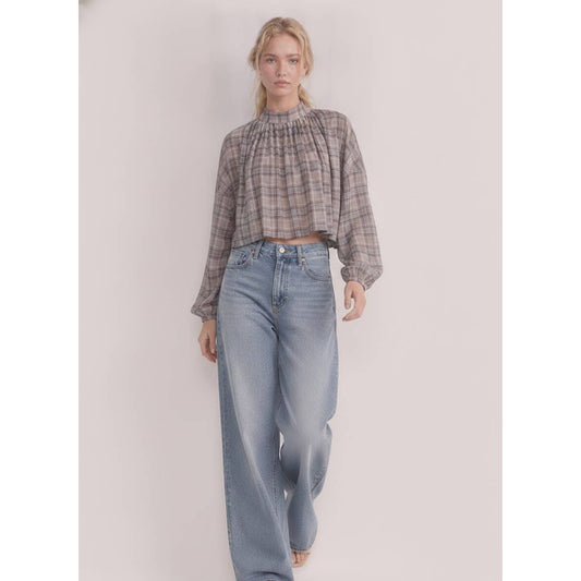 Perri Plaid Cape Top