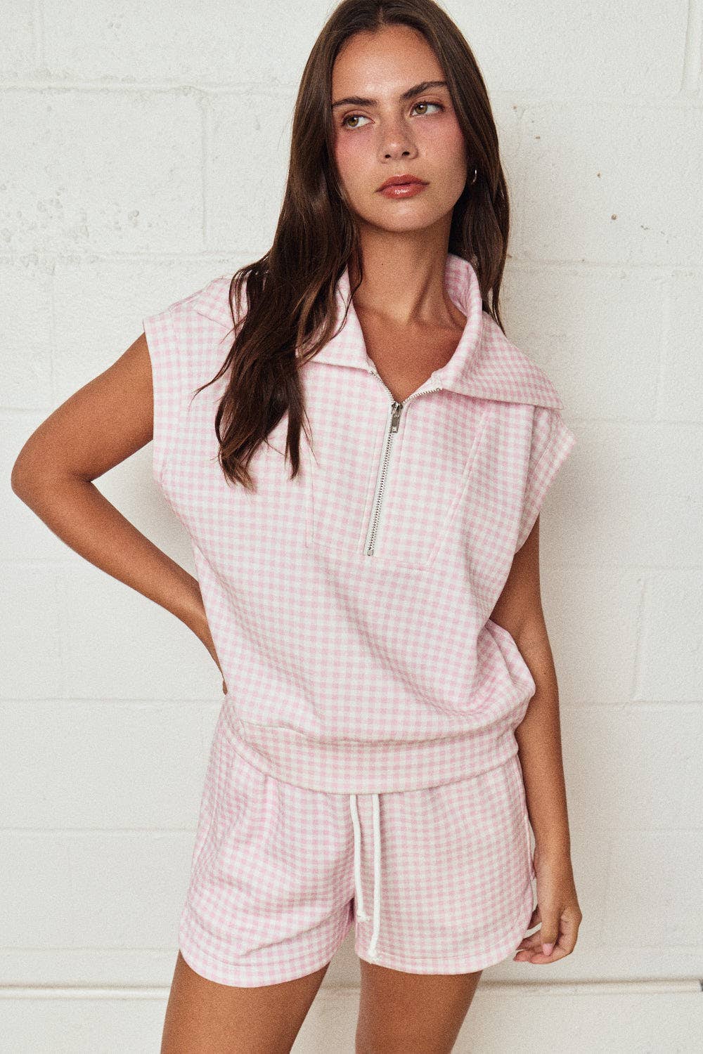 Brooke Gingham Top & Short Set