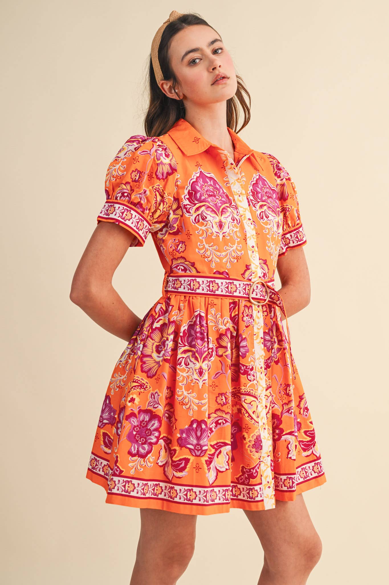 Remi Paisley Belted Dress