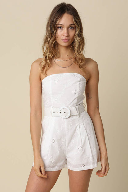 Kaya Strapless Belted Romper