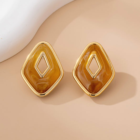Enamel Stud Earrings
