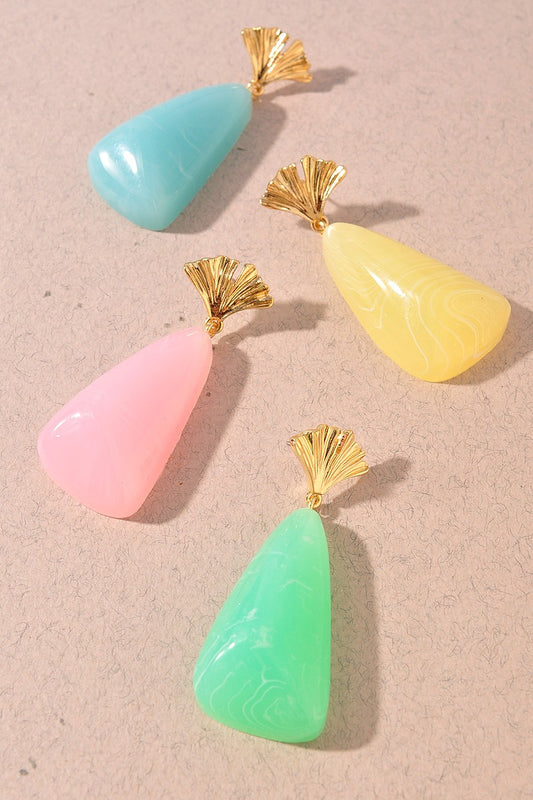 Marbled Teardrop Statement Earrings