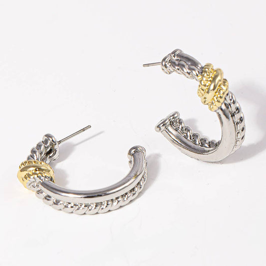 Twisted Two-Tone Hoops